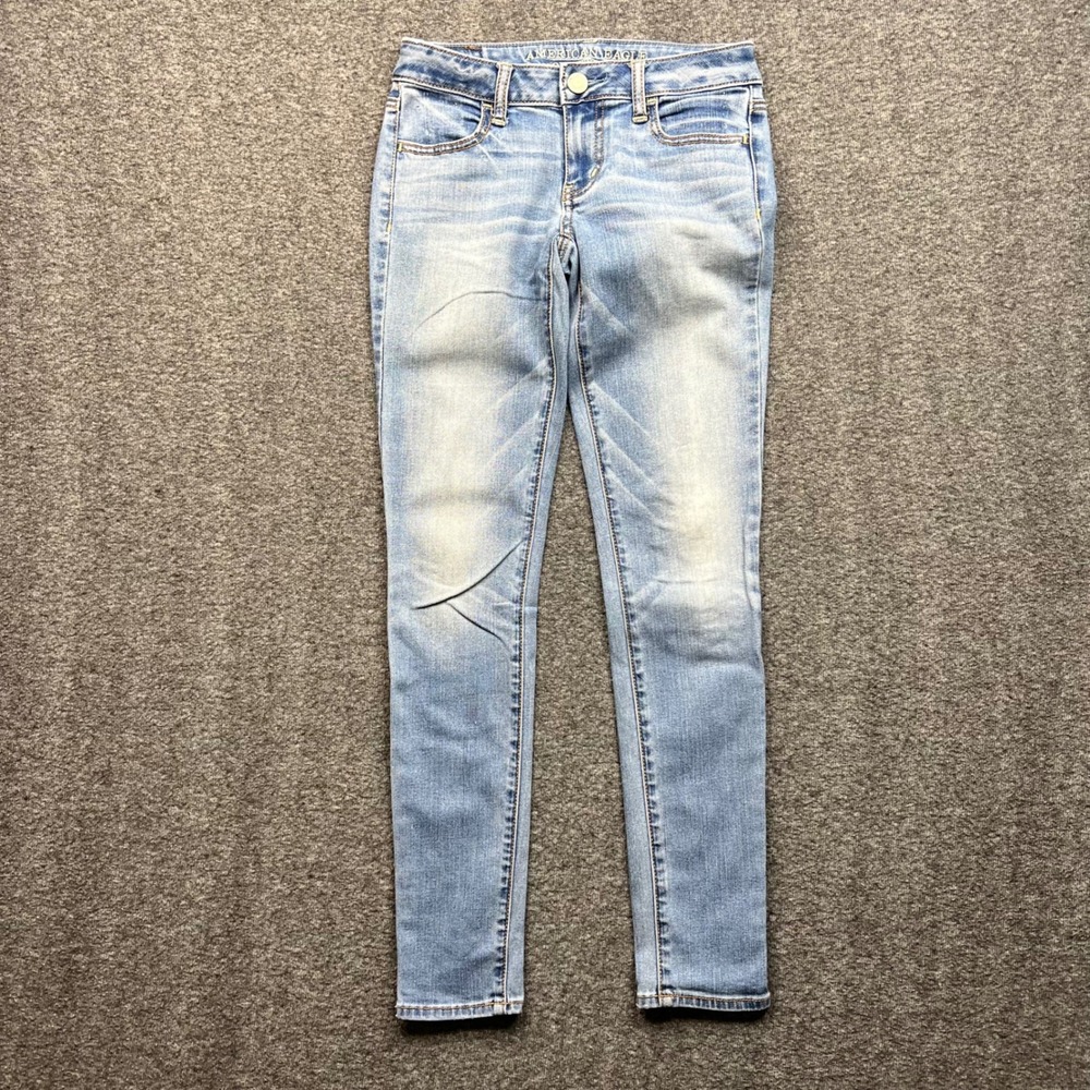 American Eagle Jeggings Womens 0 Light Blue Super Stretch Denim Skinny Jeans